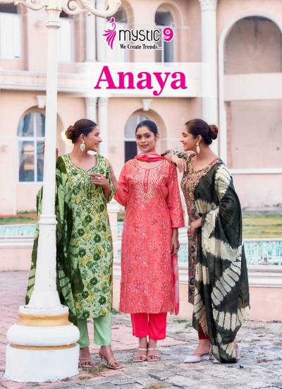 ANAYA VOL 2 BY MYSTIC 9 DESIGNER EMBROIDERY SALWAR SUIT WHOLESALER IN INDIA